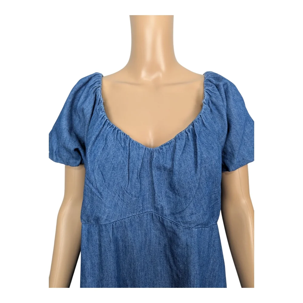Old Navy Flutter-Sleeve Mini Swing Denim Dress L - Picture 2 of 7